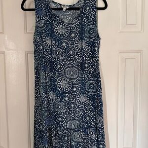 Sonoma Blue Sleeveless Crew Neck Midi Sundress
